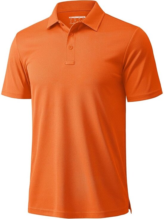 Other - Men’s Orange Golf Polo Quick Dry Moisture Wicking Athletic Fit Tee Shirt